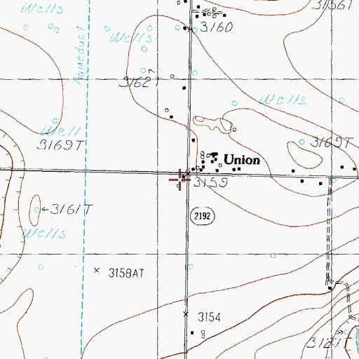 Topographic Map of Union, TX