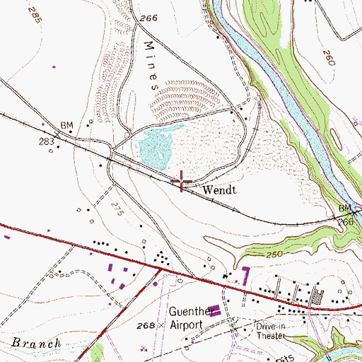 Topographic Map of Wendt, TX