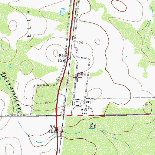 Topographic Map of Ella, TX