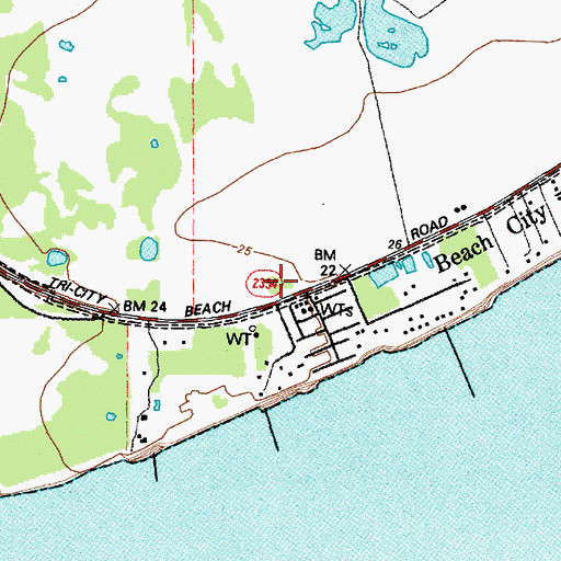 Topographic Map of Camp Allen, TX