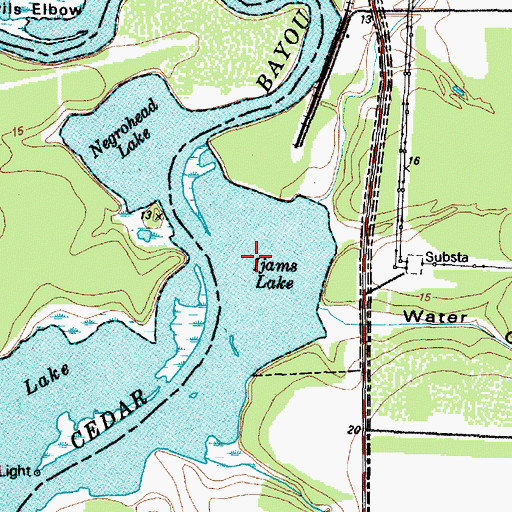 Topographic Map of Ijams Lake, TX