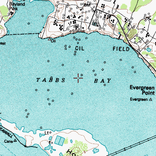 Topographic Map of Tabbs Bay, TX