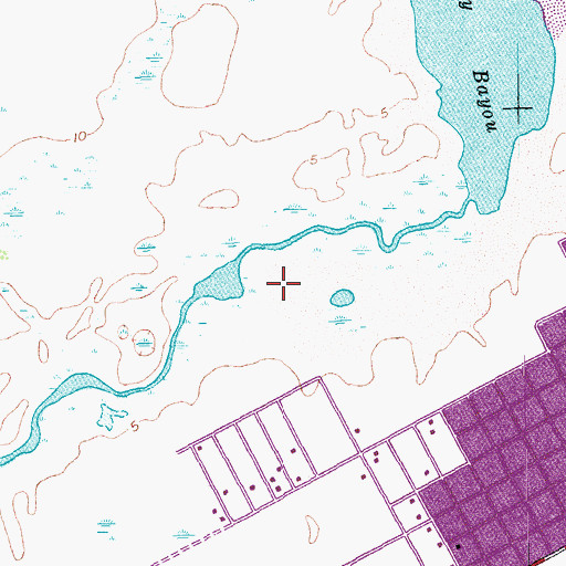 Topographic Map of Live Oaks Bayou, TX