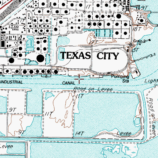 Topographic Map of Barge Canal, TX