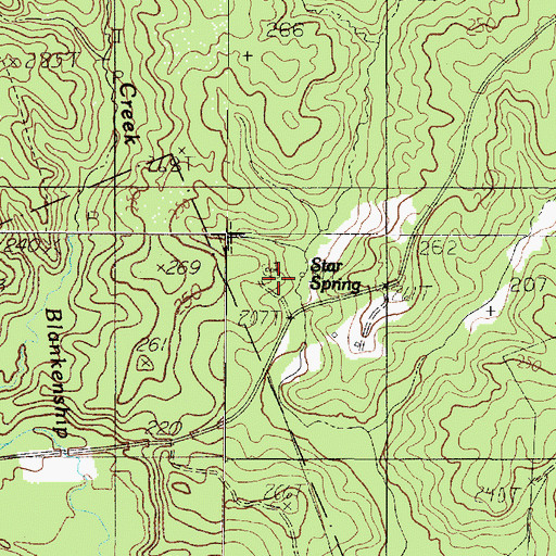 Topographic Map of Ashton Cemetery, TX