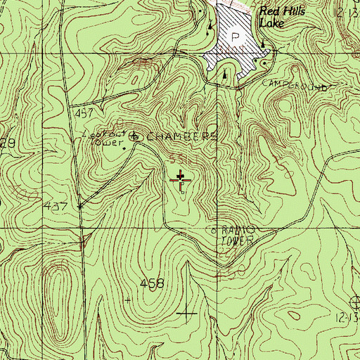 Topographic Map of Austin College Forestry Camp, TX