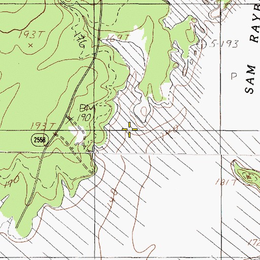 Topographic Map of Beech Branch, TX