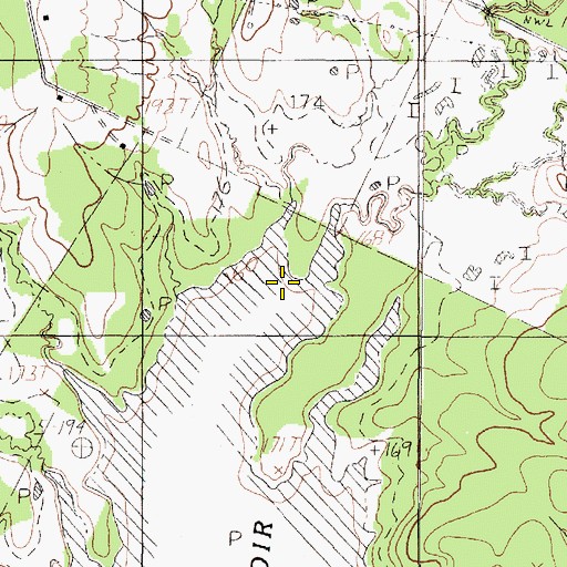Topographic Map of Beech Branch, TX