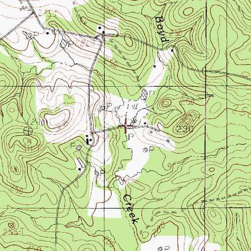 Topographic Map of Blackman Branch, TX