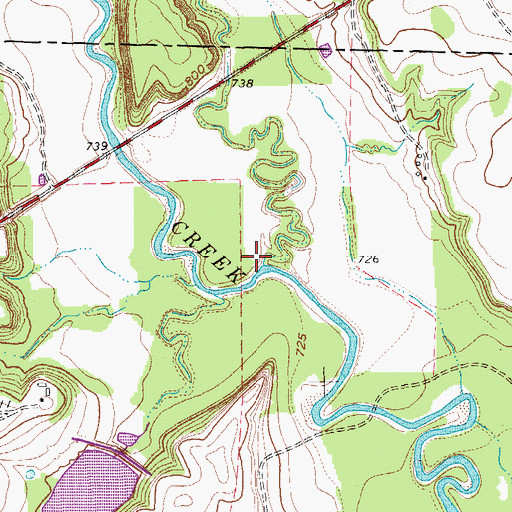 Topographic Map of Blocker Creek, TX