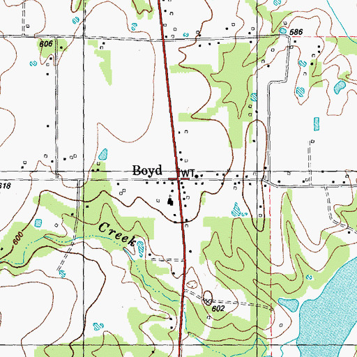 Topographic Map of Boyd, TX