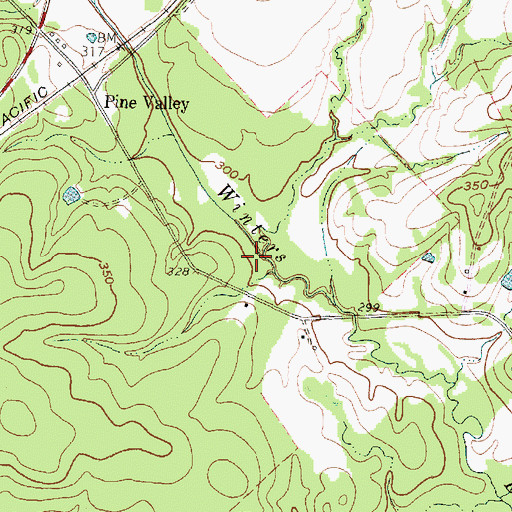 Topographic Map of Cabin Creek, TX