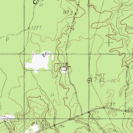 Topographic Map of Carroll Cemetery, TX