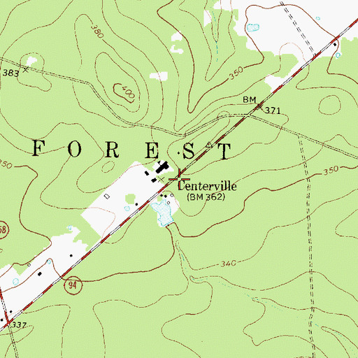 Topographic Map of Centerville, TX