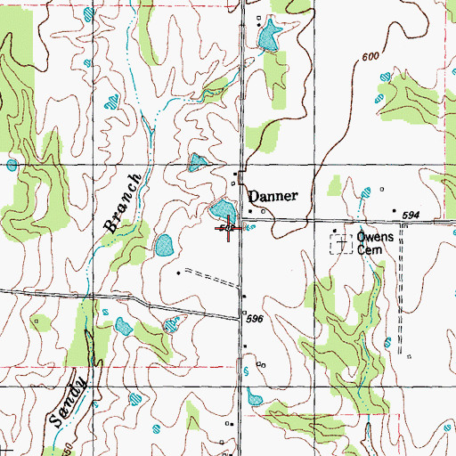 Topographic Map of Danner, TX