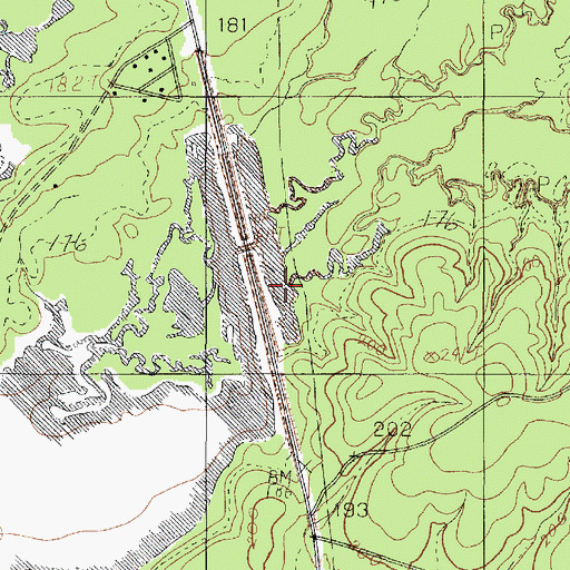 Topographic Map of Devils Ford Creek, TX