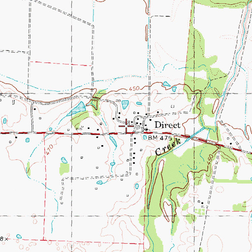 Topographic Map of Direct, TX
