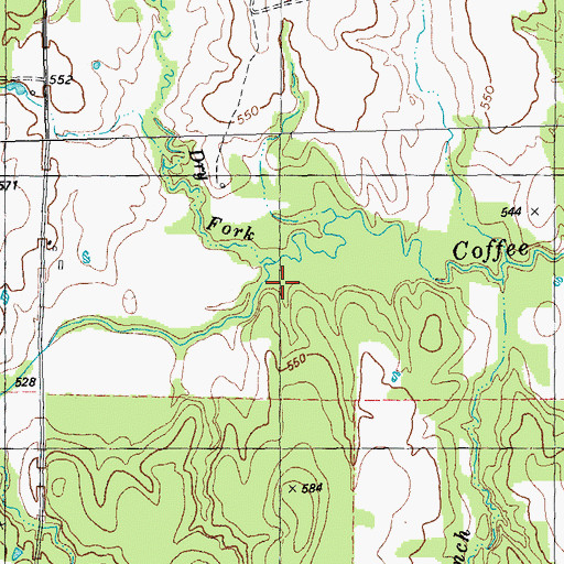 Topographic Map of Dry Fork, TX