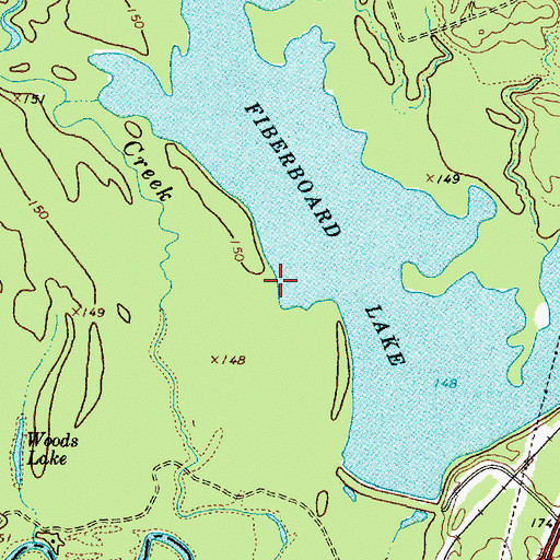 Topographic Map of Fiberboard Lake, TX
