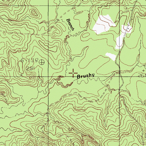 Topographic Map of Garret Branch, TX