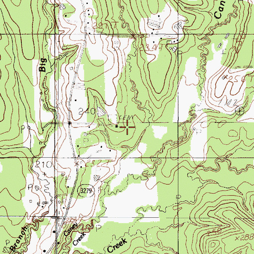 Topographic Map of Grapevine Church, TX