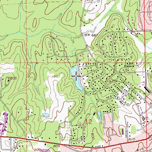 Topographic Map of Jackson Lake, AL