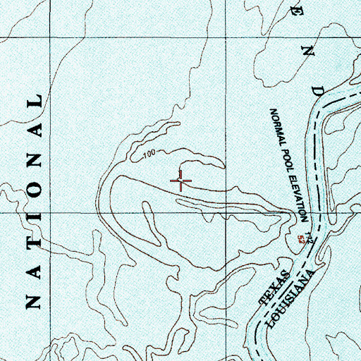 Topographic Map of Horseshoe Slough, TX