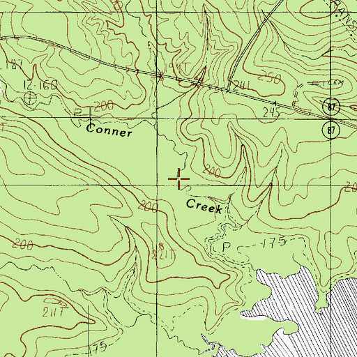 Topographic Map of Lick Branch, TX