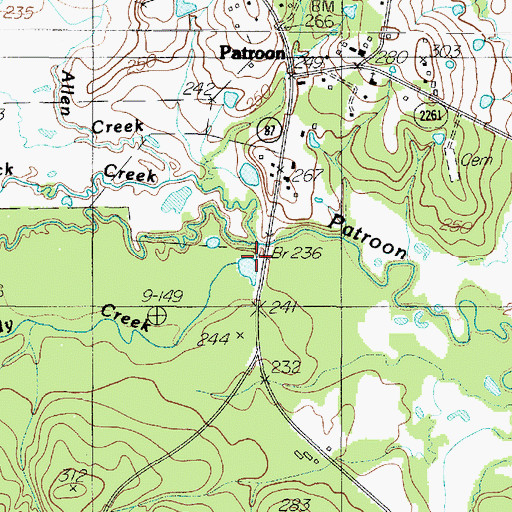 Topographic Map of Lick Creek, TX
