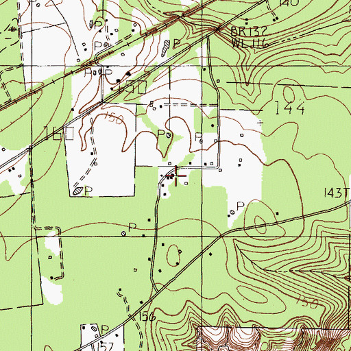 Topographic Map of Little Flock Church, TX
