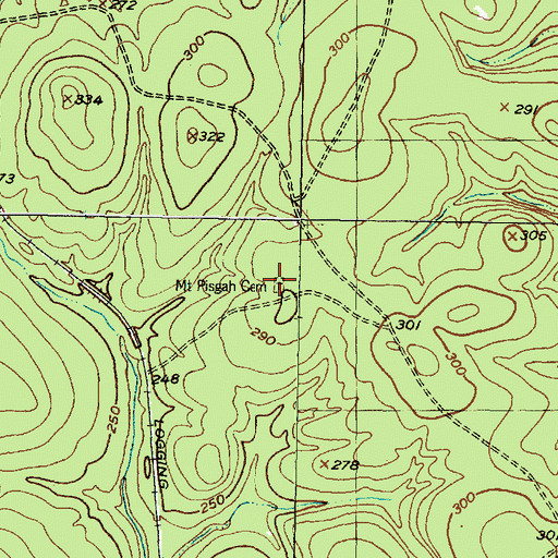 Topographic Map of Mount Pisgah Cemetery, TX