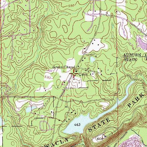 Topographic Map of Mount Moriah School (historical), AL