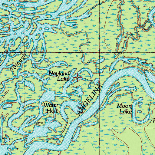 Topographic Map of Neyland Lake, TX