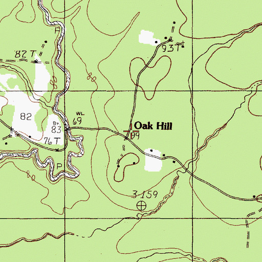 Topographic Map of Oak Hill, TX