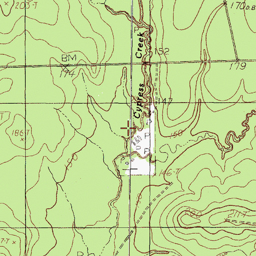 Topographic Map of Oil Well Creek, TX