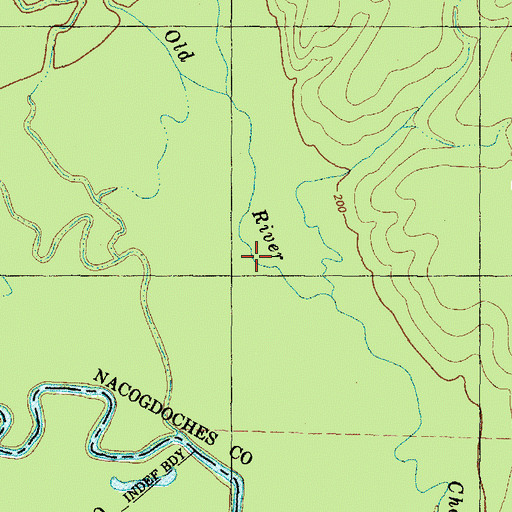 Topographic Map of Old River Channel, TX