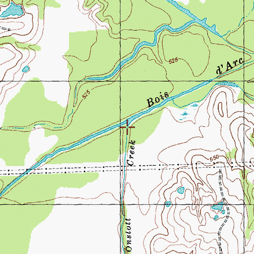 Topographic Map of Onstott Branch, TX