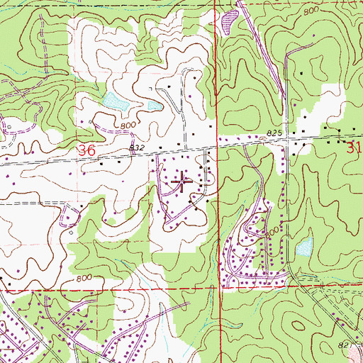 Topographic Map of Oak Bowery Heights, AL