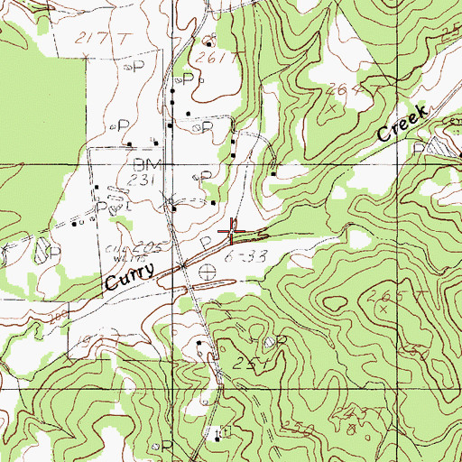 Topographic Map of Peterson Branch, TX