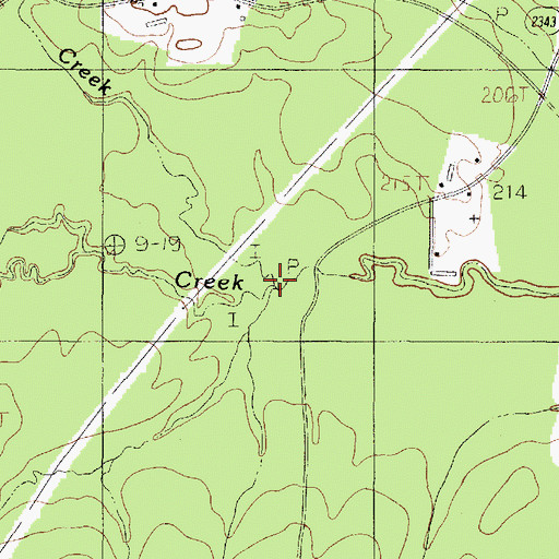 Topographic Map of Pigeon Creek, TX