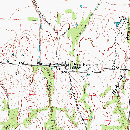 Topographic Map of Pleasant Grove Cemetery, TX
