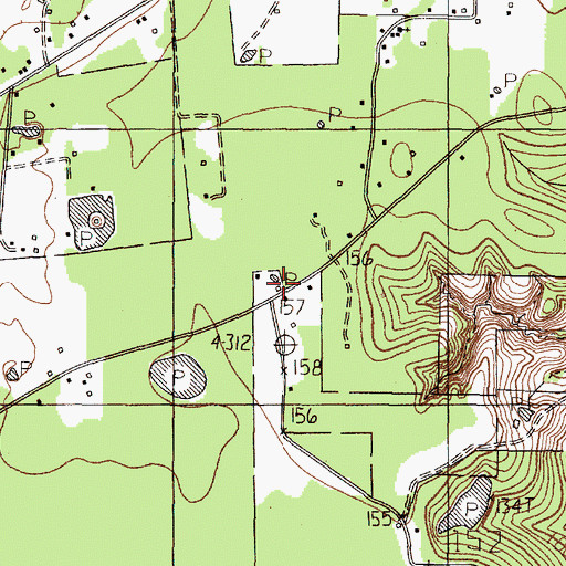 Topographic Map of Rayburn Church, TX
