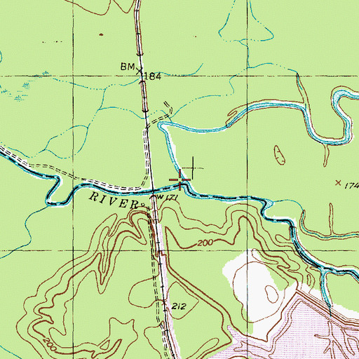 Topographic Map of Red Branch, TX