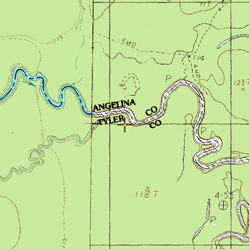 Topographic Map of Russell Creek, TX