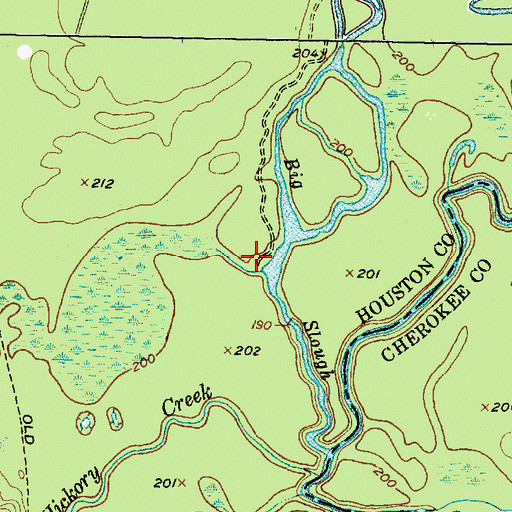 Topographic Map of Sandy Creek, TX