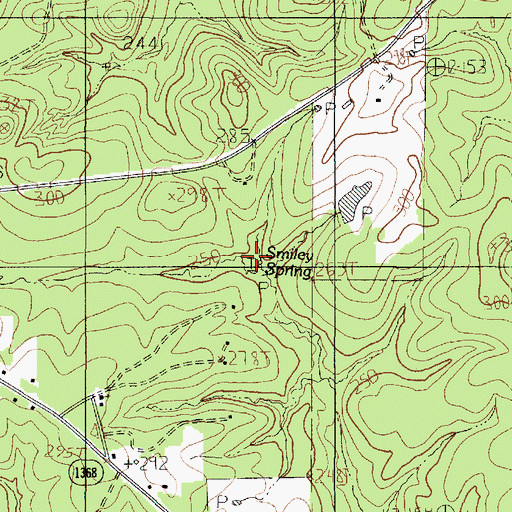 Topographic Map of Smiley Spring, TX