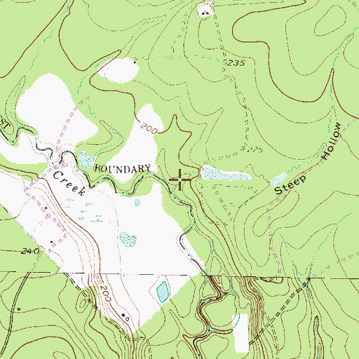 Topographic Map of Steep Hollow, TX