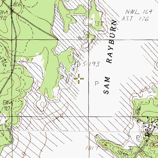 Topographic Map of Ware Branch, TX
