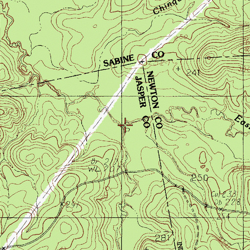 Topographic Map of West Prong McKim Creek, TX
