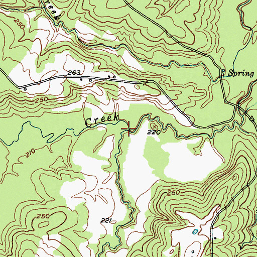 Topographic Map of Whiteley Creek, TX